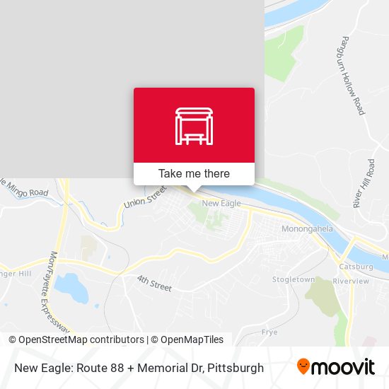 Mapa de New Eagle: Route 88 + Memorial Dr
