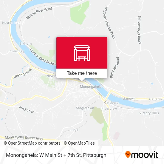Monongahela: W Main St + 7th St map