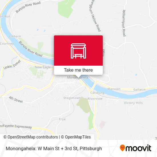 Mapa de Monongahela: W Main St + 3rd St
