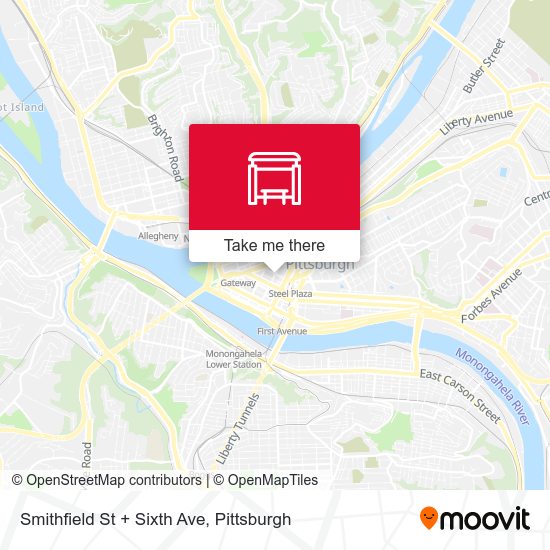 Smithfield St + Sixth Ave map