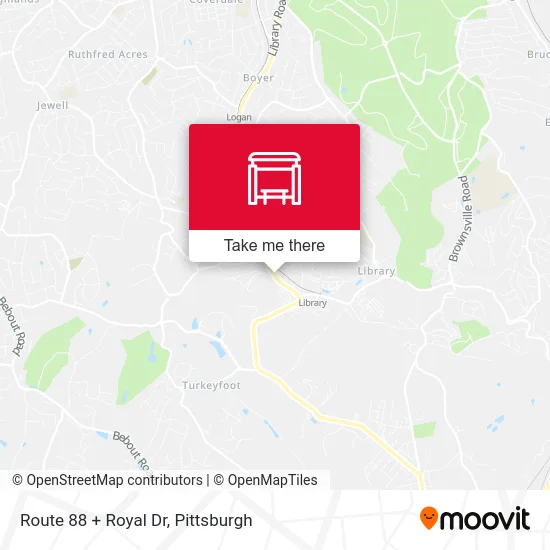 Route 88 + Royal Dr map