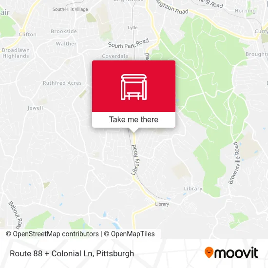 Route 88 + Colonial Ln map