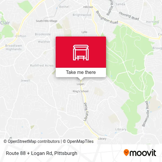 Route 88 + Logan Rd map