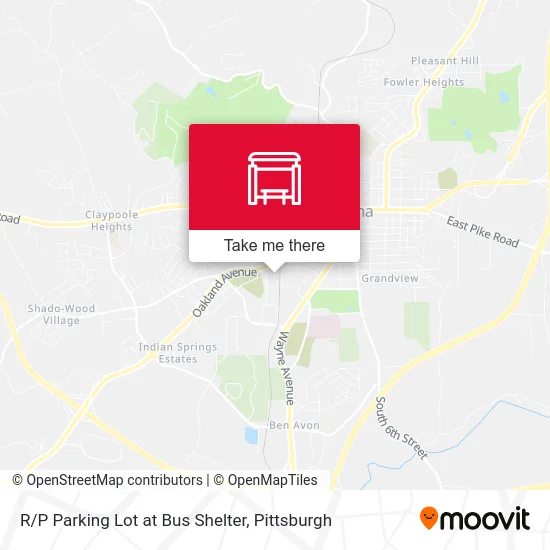 R/P Parking Lot at Bus Shelter map