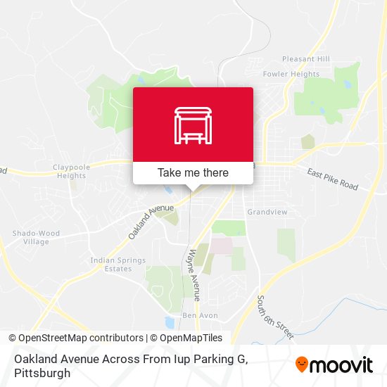 Mapa de Oakland Avenue Across From Iup Parking G