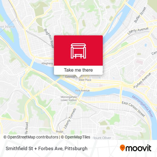 Smithfield St + Forbes Ave map