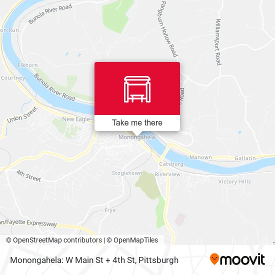 Monongahela: W Main St + 4th St map