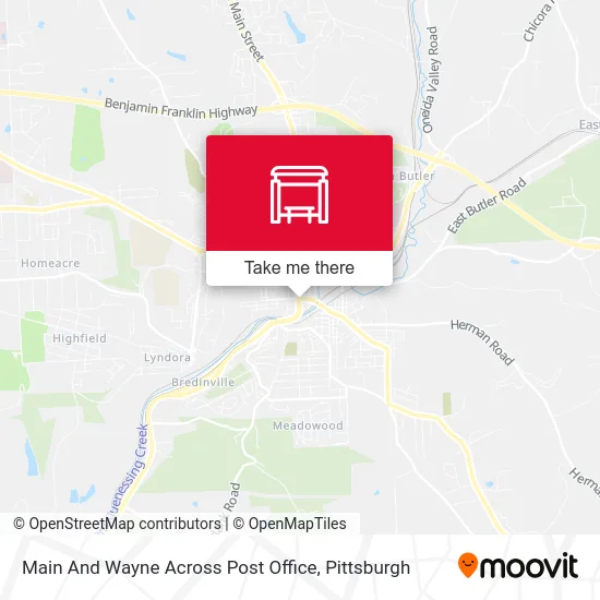 Main And Wayne Across Post Office map