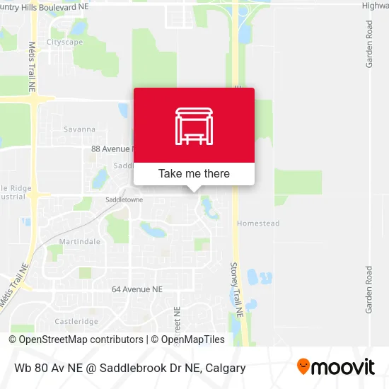 Wb 80 Av NE @ Saddlebrook Dr NE map