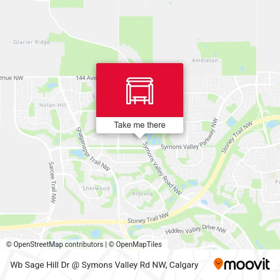 Wb Sage Hill Dr @ Symons Valley Rd NW map