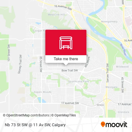 Nb 73 St SW @ 11 Av SW map