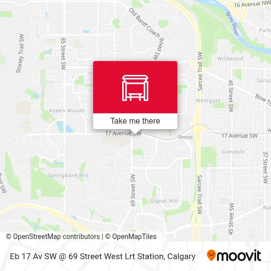 Eb 17 Av SW @ 69 Street West Lrt Station map