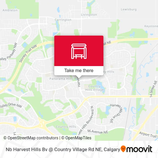 Nb Harvest Hills Bv @ Country Village Rd NE map