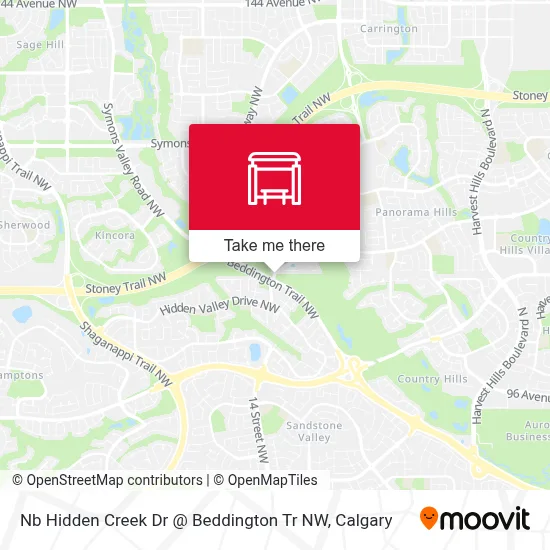 Nb Hidden Creek Dr @ Beddington Tr NW map