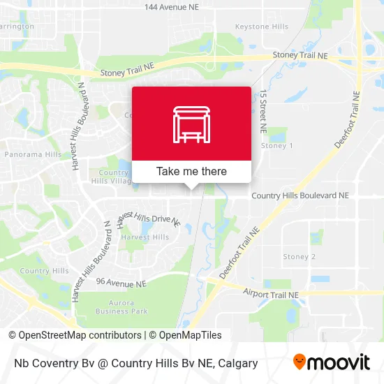 Nb Coventry Bv @ Country Hills Bv NE map