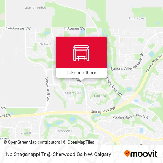 Nb Shaganappi Tr @ Sherwood Ga NW map