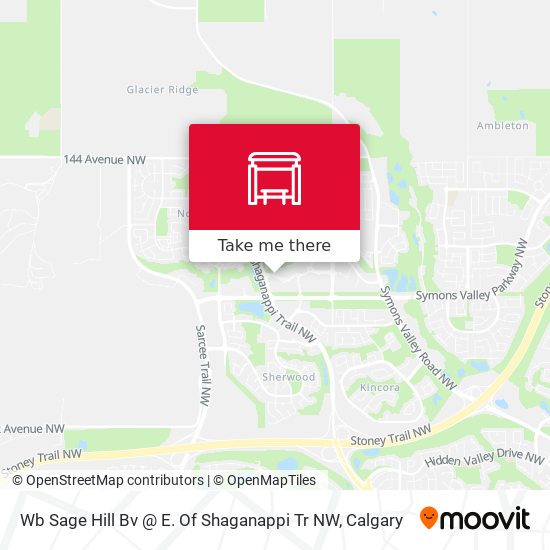 Wb Sage Hill Bv @ E. Of  Shaganappi Tr NW map