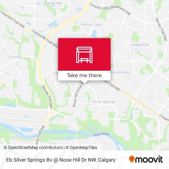 Eb Silver Springs Bv @ Nose Hill Dr NW map