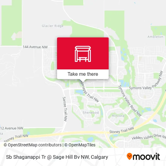 Sb Shaganappi Tr @ Sage Hill Bv NW map