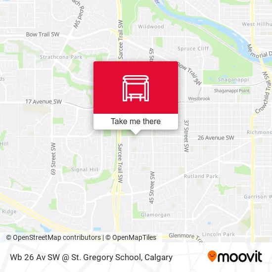 Wb 26 Av SW @ St. Gregory School map