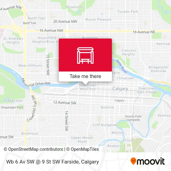 Wb 6 Av SW @ 9 St SW Farside map
