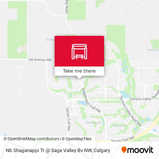 Nb Shaganappi Tr @ Sage Valley Bv NW map