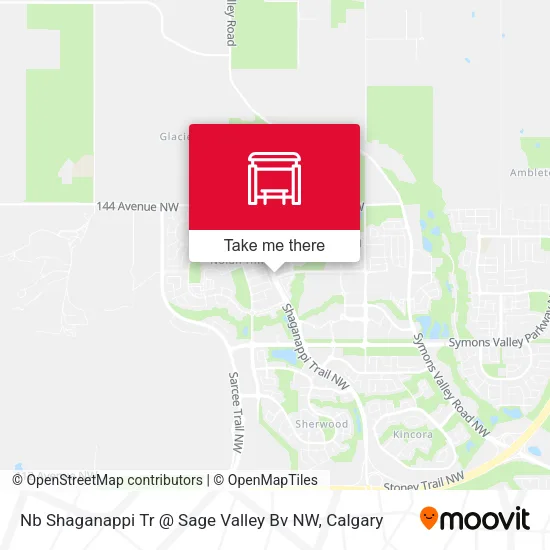 Nb Shaganappi Tr @ Sage Valley Bv NW map