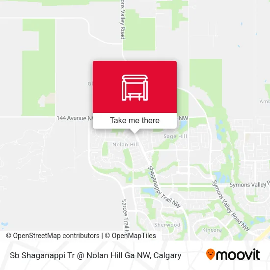 Sb Shaganappi Tr @ Nolan Hill Ga NW map