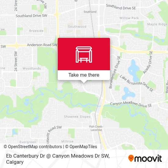 Eb Canterbury Dr @ Canyon Meadows Dr SW map