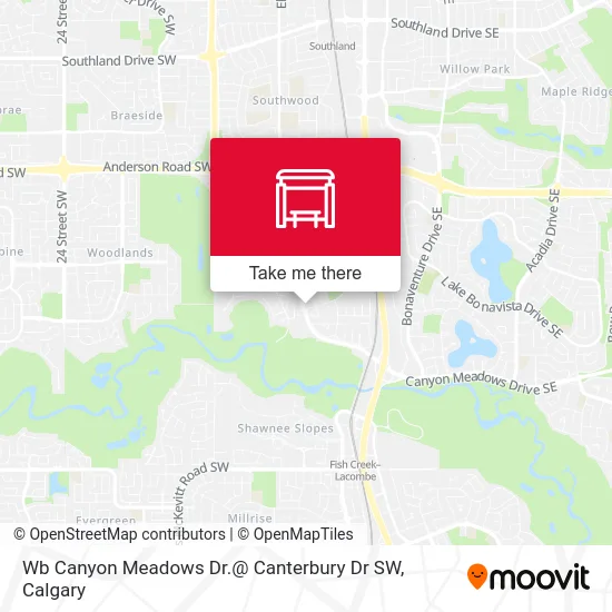 Wb Canyon Meadows Dr.@ Canterbury Dr SW map