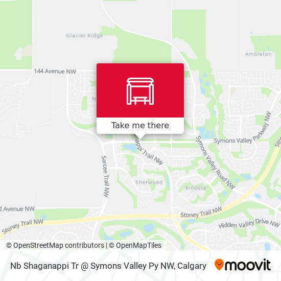 Nb Shaganappi Tr @ Symons Valley Py NW map