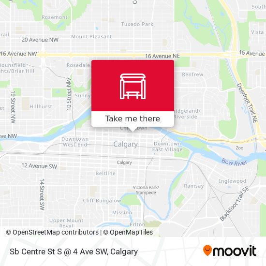 Sb Centre St S @ 4 Ave SW map