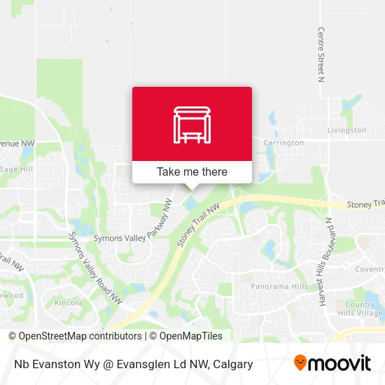 Nb Evanston Wy @ Evansglen  Ld NW map