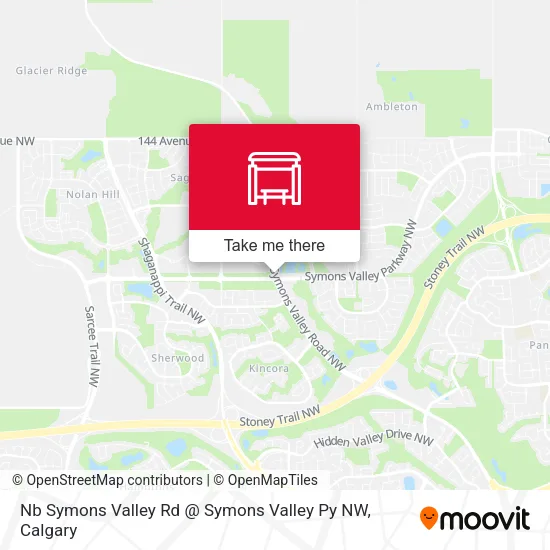 Nb Symons Valley Rd @ Symons Valley Py NW map
