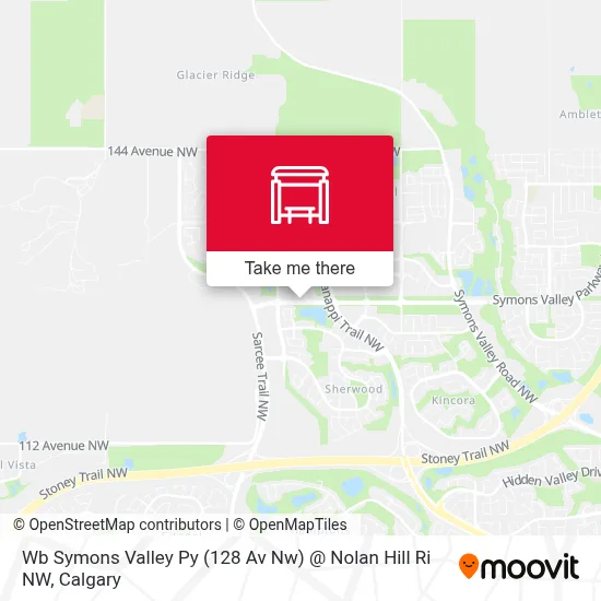 Wb Symons Valley Py (128 Av Nw) @ Nolan Hill Ri NW map