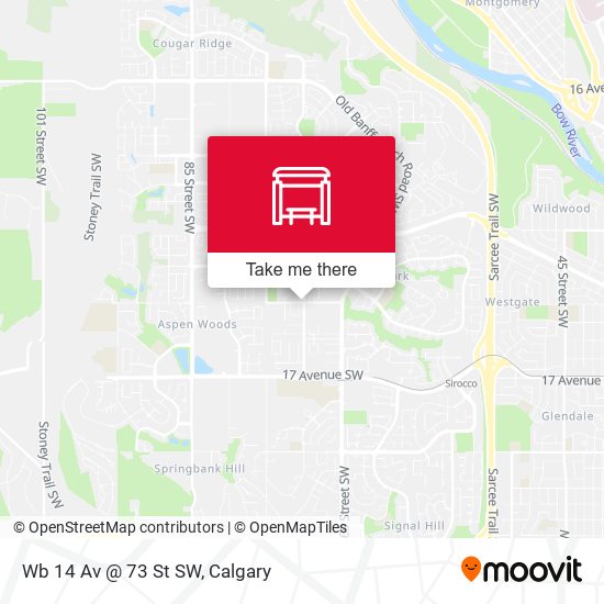 Wb 14 Av @ 73 St SW map