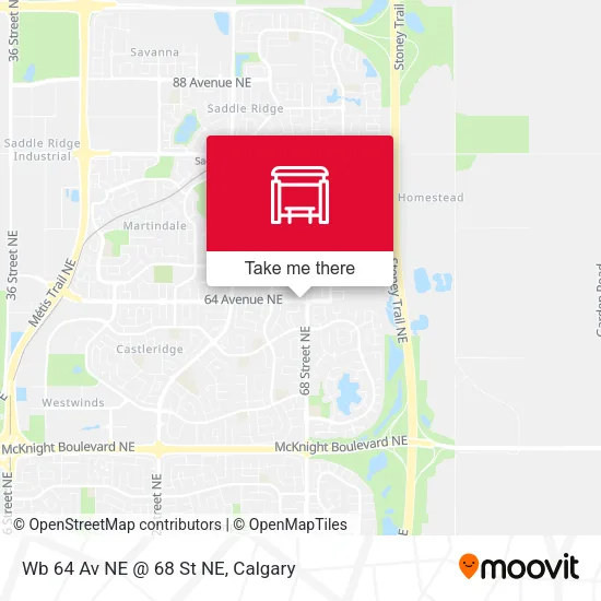 Wb 64 Av NE @ 68 St NE map