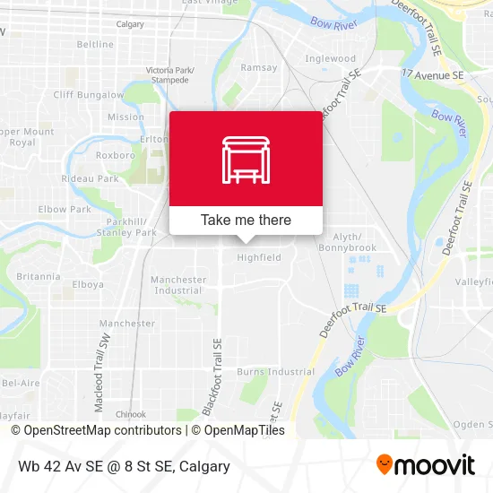 Wb 42 Av SE @ 8 St SE map