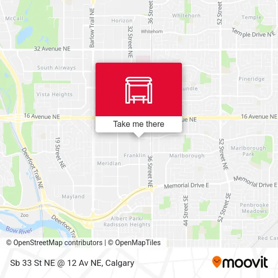 Sb 33 St NE @ 12 Av NE map