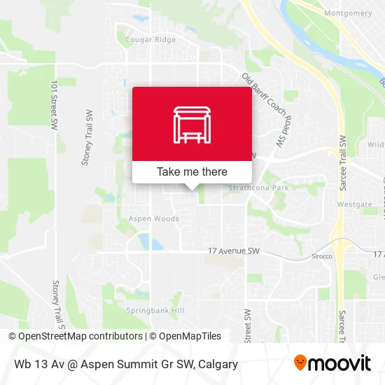 Wb 13 Av @ Aspen Summit Gr SW map