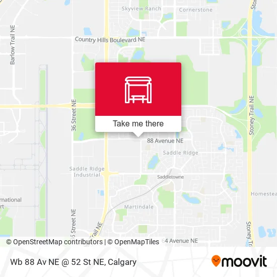 Wb 88 Av NE @ 52 St NE map
