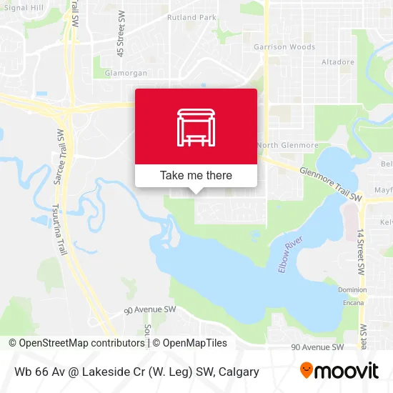 Wb 66 Av @ Lakeside Cr (W. Leg) SW map