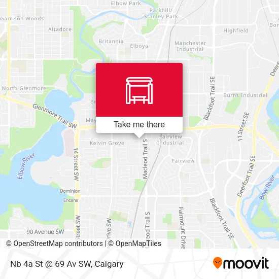 Nb 4a St @ 69 Av SW map