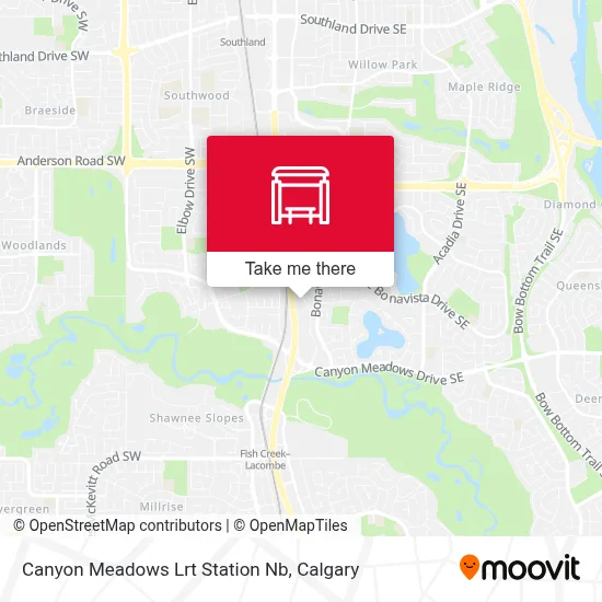 Canyon Meadows Lrt Station Nb map