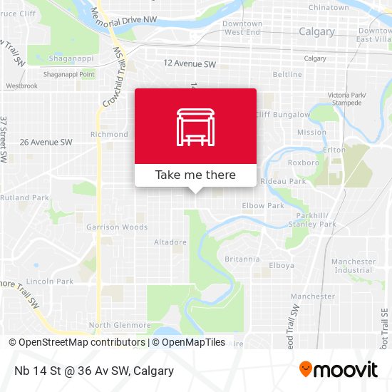 Nb 14 St @ 36 Av SW map