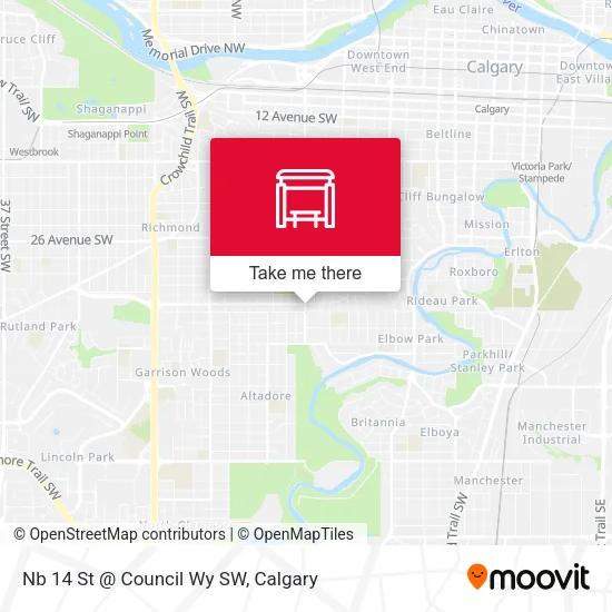 Nb 14 St @ Council Wy SW map