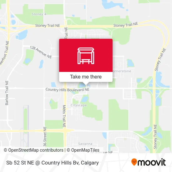 Sb 52 St NE @ Country Hills Bv map