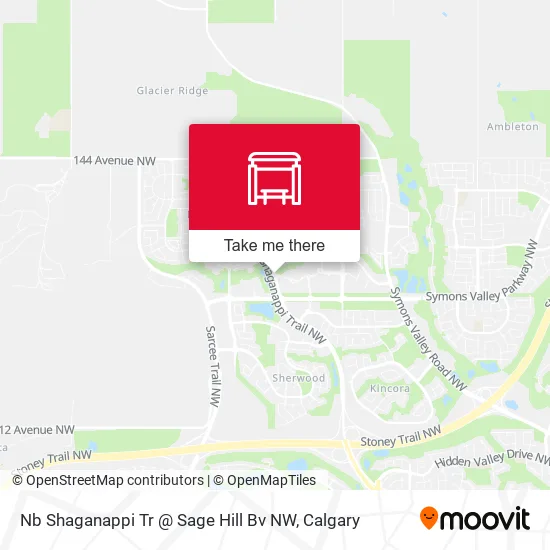 Nb Shaganappi Tr @ Sage Hill Bv NW map