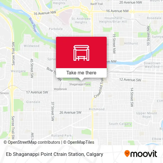 Eb Shaganappi Point Ctrain Station map
