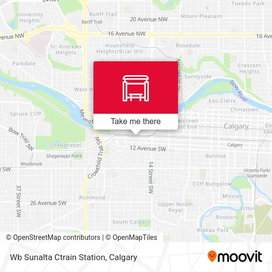 Wb Sunalta Ctrain Station map